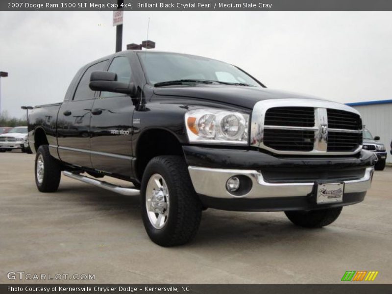 Brilliant Black Crystal Pearl / Medium Slate Gray 2007 Dodge Ram 1500 SLT Mega Cab 4x4