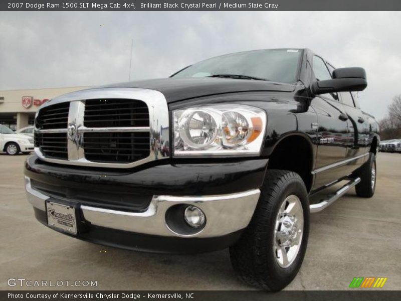 Brilliant Black Crystal Pearl / Medium Slate Gray 2007 Dodge Ram 1500 SLT Mega Cab 4x4