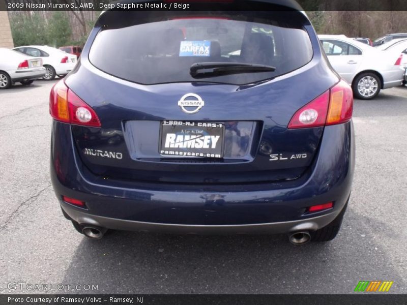 Deep Sapphire Metallic / Beige 2009 Nissan Murano SL AWD
