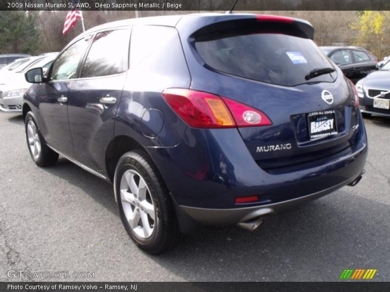 Deep Sapphire Metallic / Beige 2009 Nissan Murano SL AWD