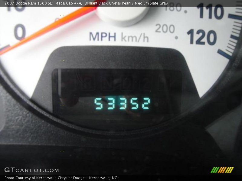 Brilliant Black Crystal Pearl / Medium Slate Gray 2007 Dodge Ram 1500 SLT Mega Cab 4x4
