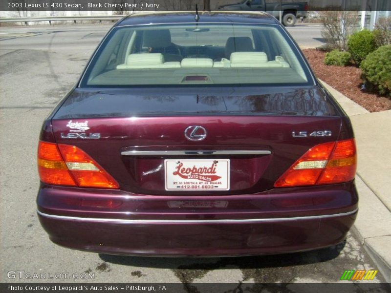 Black Cherry Pearl / Ivory 2003 Lexus LS 430 Sedan