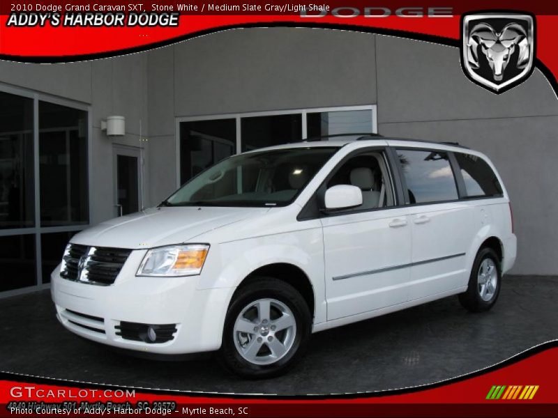 Stone White / Medium Slate Gray/Light Shale 2010 Dodge Grand Caravan SXT