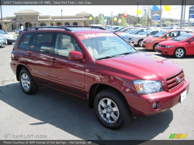 Salsa Red Pearl / Ash Gray 2007 Toyota Highlander V6 4WD