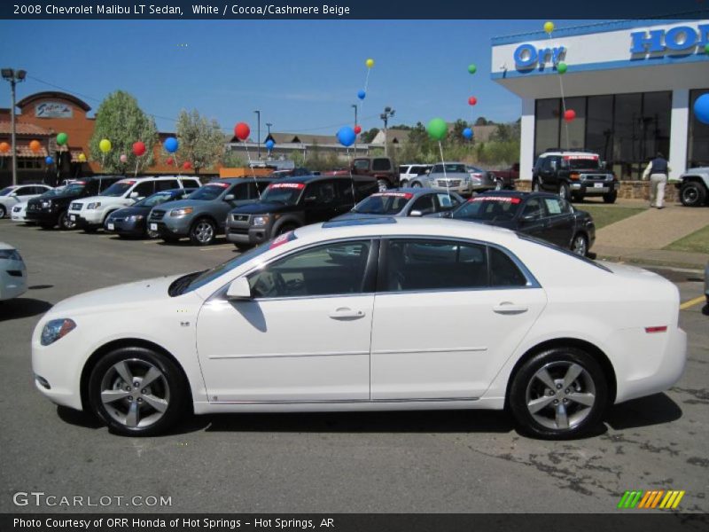 White / Cocoa/Cashmere Beige 2008 Chevrolet Malibu LT Sedan
