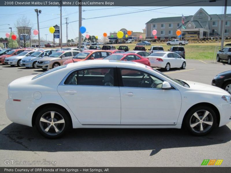 White / Cocoa/Cashmere Beige 2008 Chevrolet Malibu LT Sedan
