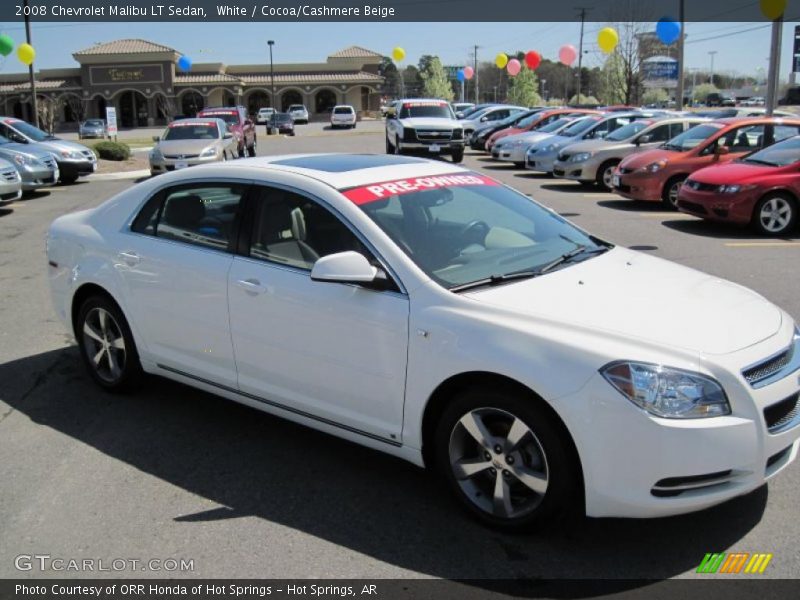 White / Cocoa/Cashmere Beige 2008 Chevrolet Malibu LT Sedan