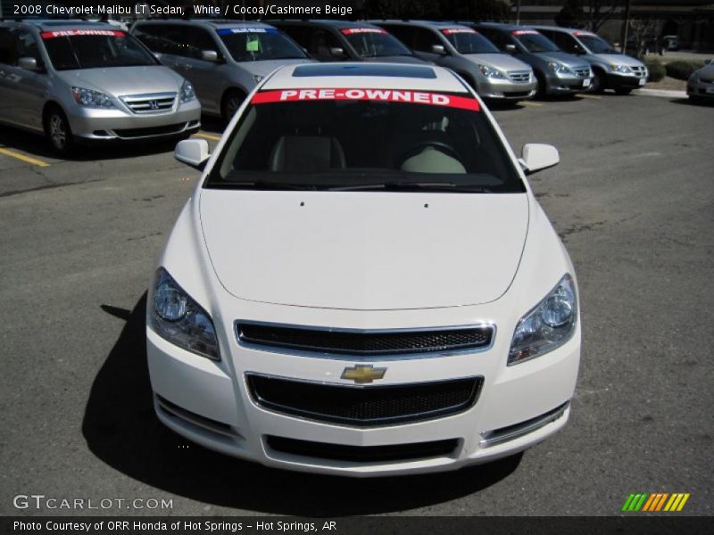 White / Cocoa/Cashmere Beige 2008 Chevrolet Malibu LT Sedan