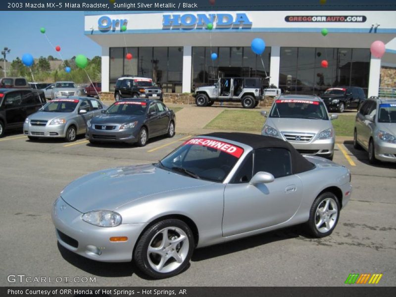 Sunlight Silver Metallic / Black 2003 Mazda MX-5 Miata Roadster