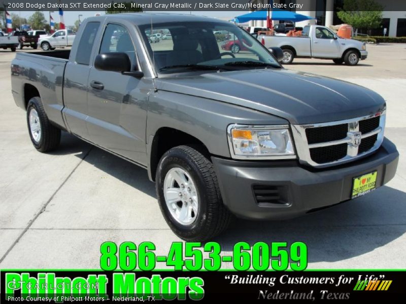 Mineral Gray Metallic / Dark Slate Gray/Medium Slate Gray 2008 Dodge Dakota SXT Extended Cab