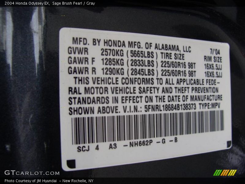 Sage Brush Pearl / Gray 2004 Honda Odyssey EX