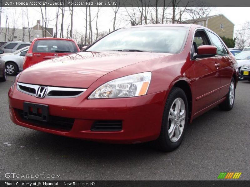 Moroccan Red Pearl / Gray 2007 Honda Accord EX-L Sedan