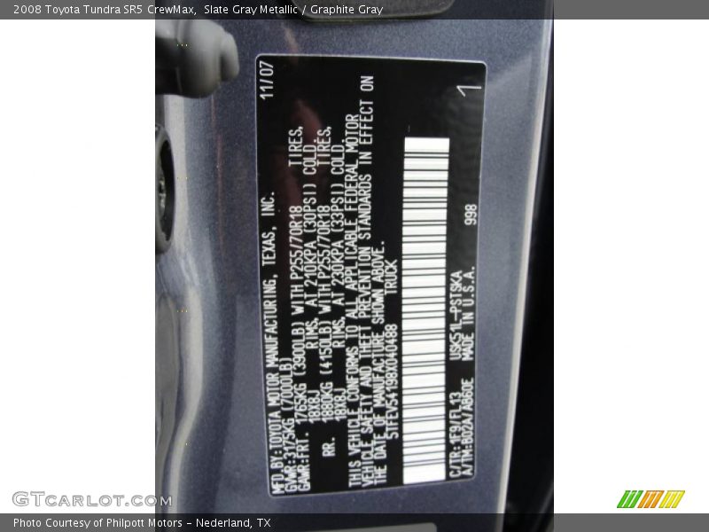 Slate Gray Metallic / Graphite Gray 2008 Toyota Tundra SR5 CrewMax
