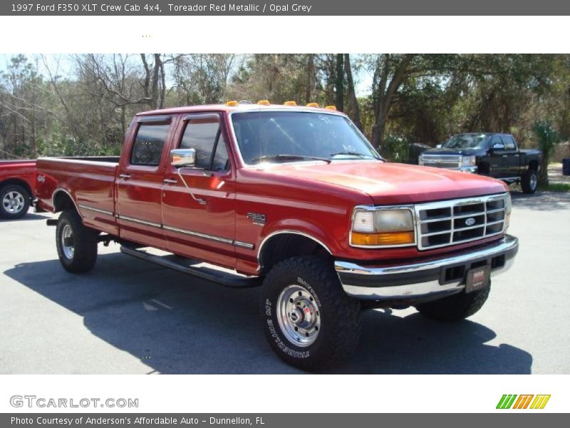 Toreador Red Metallic / Opal Grey 1997 Ford F350 XLT Crew Cab 4x4