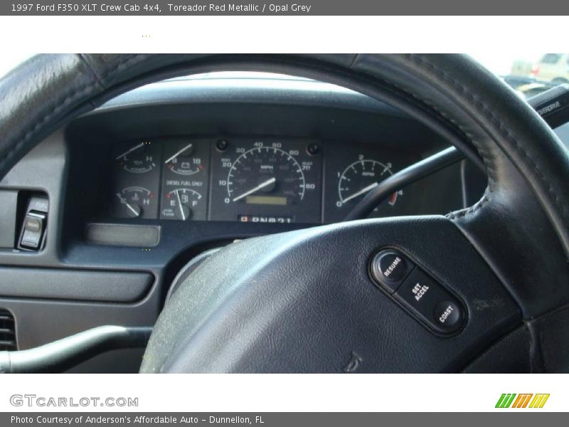 Toreador Red Metallic / Opal Grey 1997 Ford F350 XLT Crew Cab 4x4