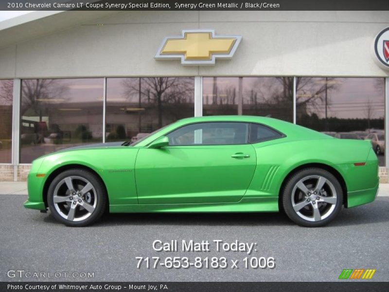 Synergy Green Metallic / Black/Green 2010 Chevrolet Camaro LT Coupe Synergy Special Edition