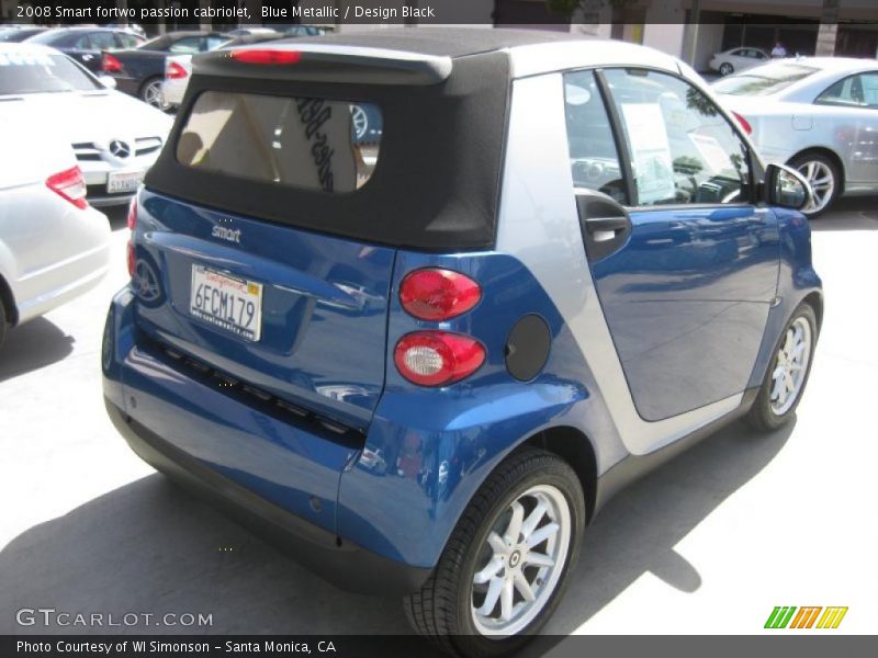 Blue Metallic / Design Black 2008 Smart fortwo passion cabriolet
