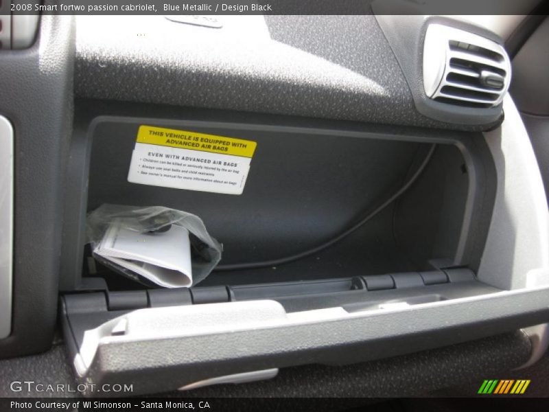 Blue Metallic / Design Black 2008 Smart fortwo passion cabriolet