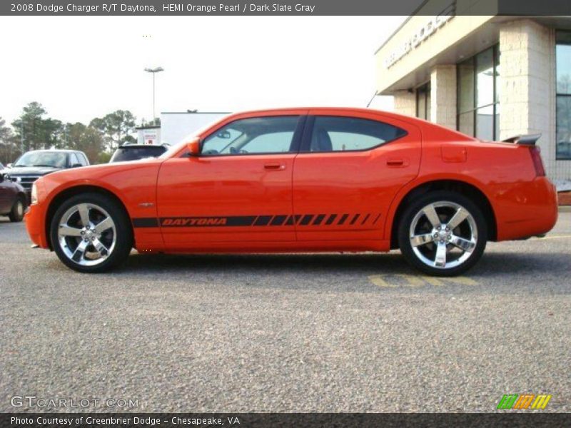 HEMI Orange Pearl / Dark Slate Gray 2008 Dodge Charger R/T Daytona