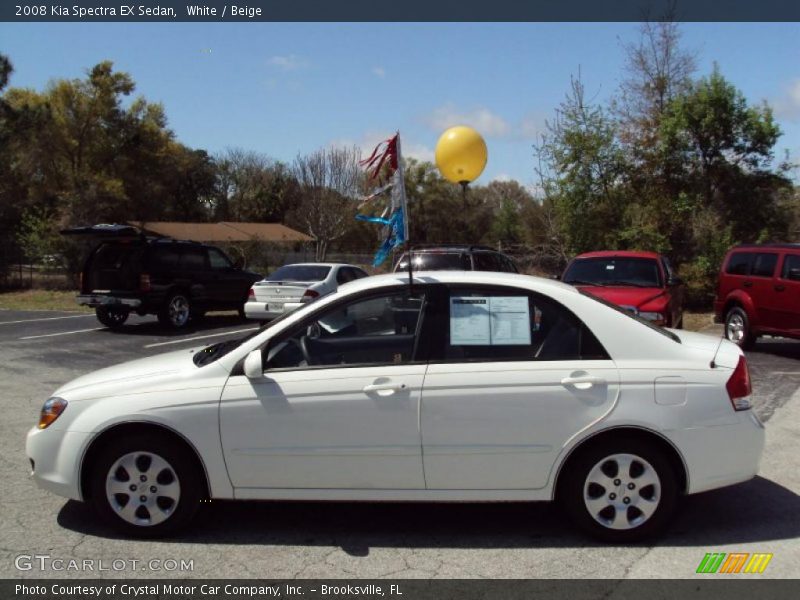 White / Beige 2008 Kia Spectra EX Sedan