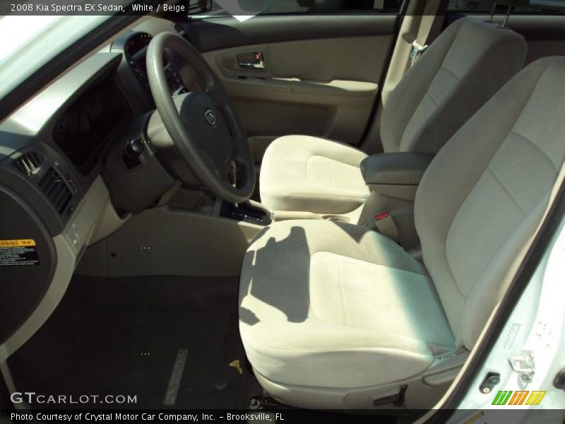 White / Beige 2008 Kia Spectra EX Sedan