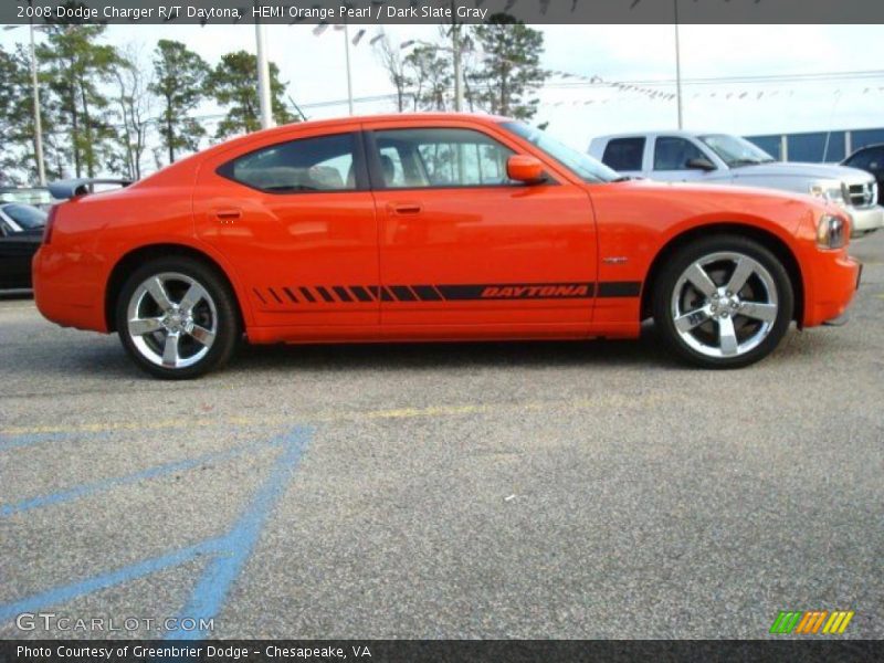 HEMI Orange Pearl / Dark Slate Gray 2008 Dodge Charger R/T Daytona