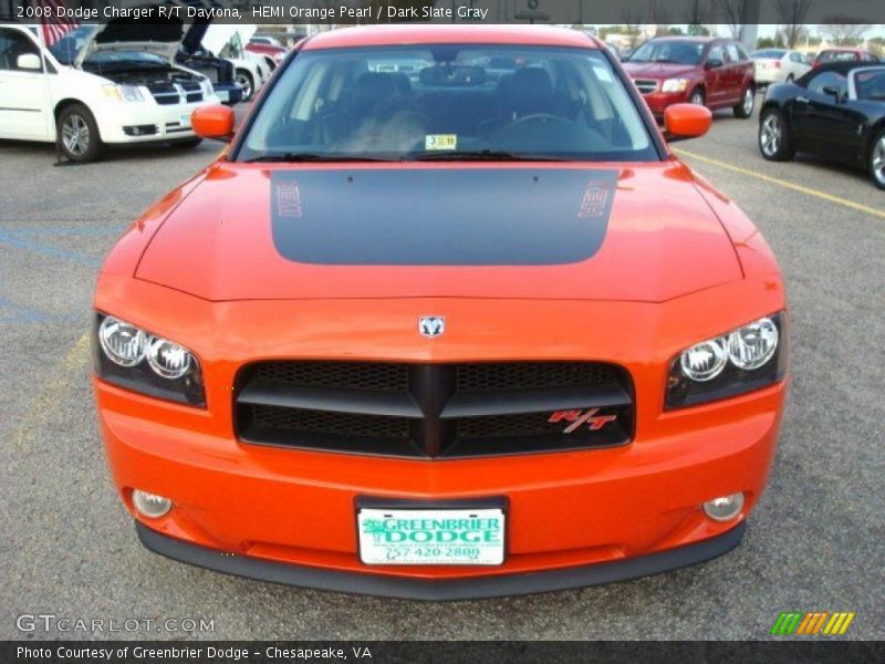 HEMI Orange Pearl / Dark Slate Gray 2008 Dodge Charger R/T Daytona