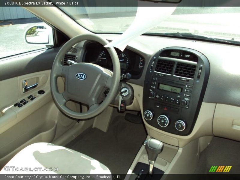 White / Beige 2008 Kia Spectra EX Sedan