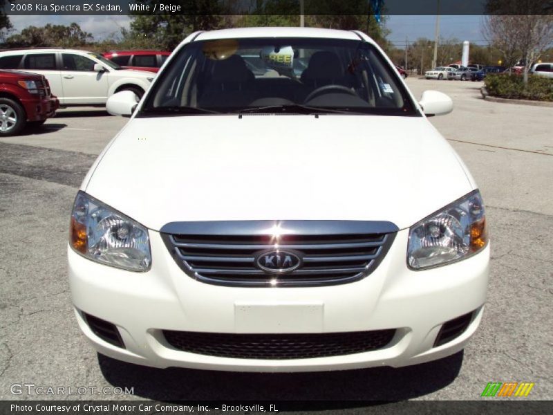 White / Beige 2008 Kia Spectra EX Sedan