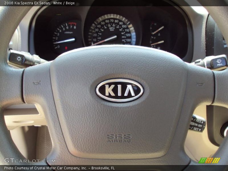 White / Beige 2008 Kia Spectra EX Sedan