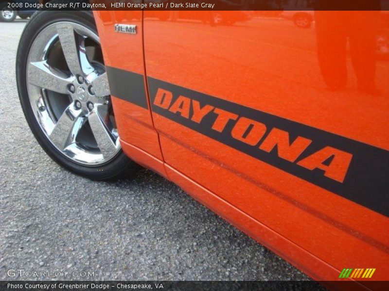 HEMI Orange Pearl / Dark Slate Gray 2008 Dodge Charger R/T Daytona