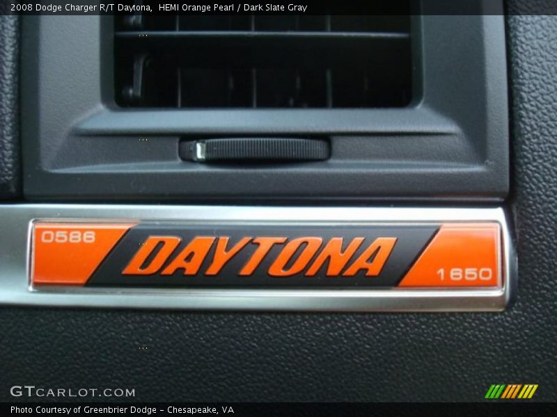 HEMI Orange Pearl / Dark Slate Gray 2008 Dodge Charger R/T Daytona