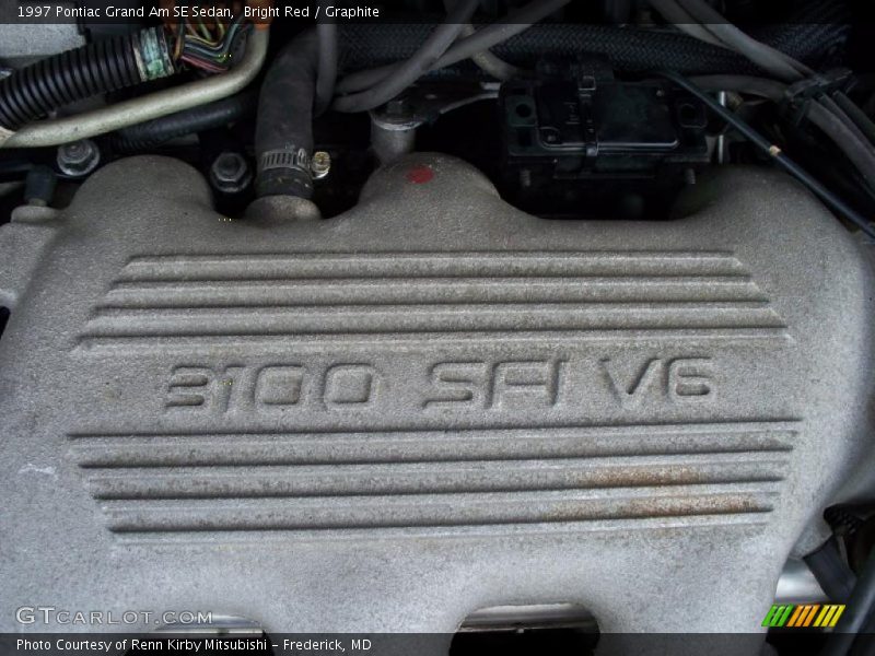 Bright Red / Graphite 1997 Pontiac Grand Am SE Sedan