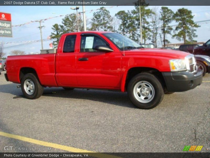 Flame Red / Medium Slate Gray 2007 Dodge Dakota ST Club Cab
