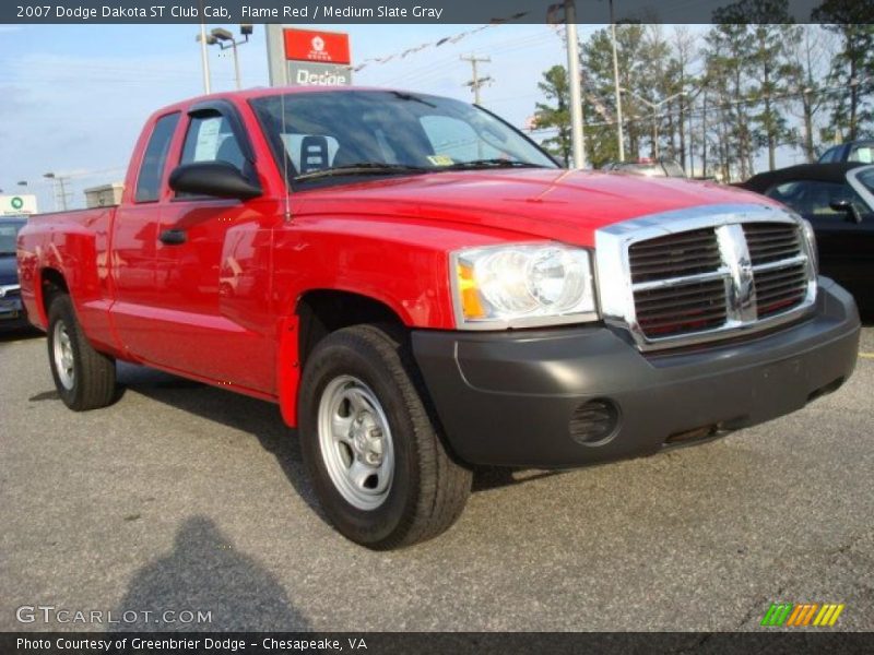 Flame Red / Medium Slate Gray 2007 Dodge Dakota ST Club Cab