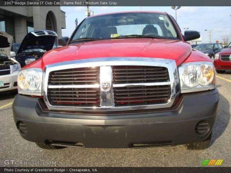Flame Red / Medium Slate Gray 2007 Dodge Dakota ST Club Cab