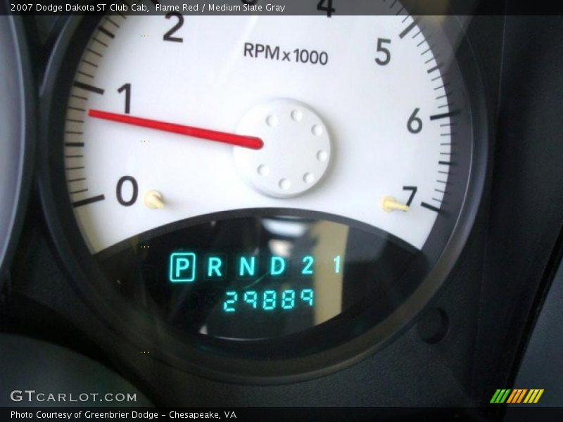 Flame Red / Medium Slate Gray 2007 Dodge Dakota ST Club Cab