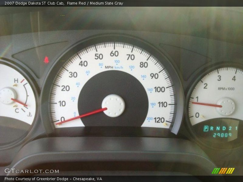 Flame Red / Medium Slate Gray 2007 Dodge Dakota ST Club Cab