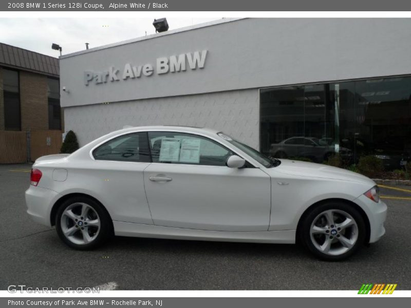 Alpine White / Black 2008 BMW 1 Series 128i Coupe