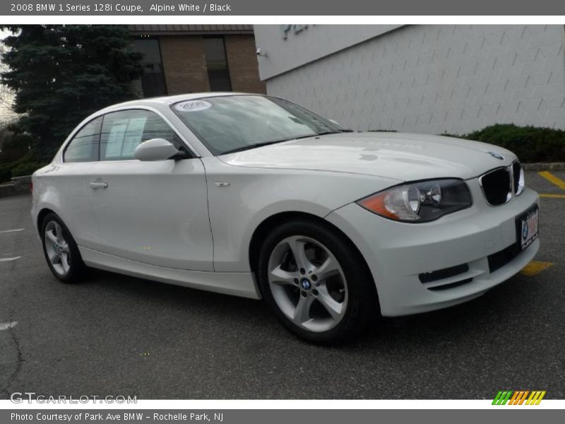 Alpine White / Black 2008 BMW 1 Series 128i Coupe