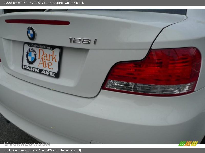 Alpine White / Black 2008 BMW 1 Series 128i Coupe