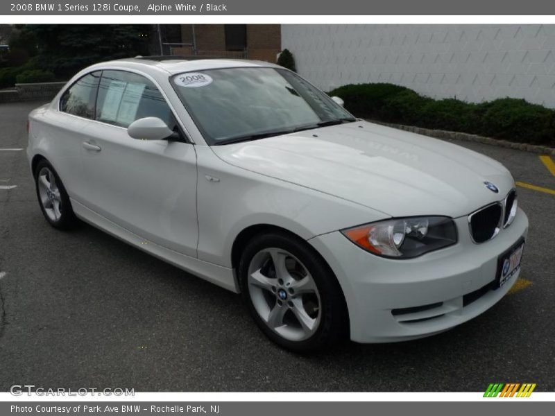 Alpine White / Black 2008 BMW 1 Series 128i Coupe