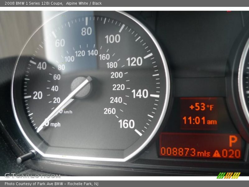 Alpine White / Black 2008 BMW 1 Series 128i Coupe