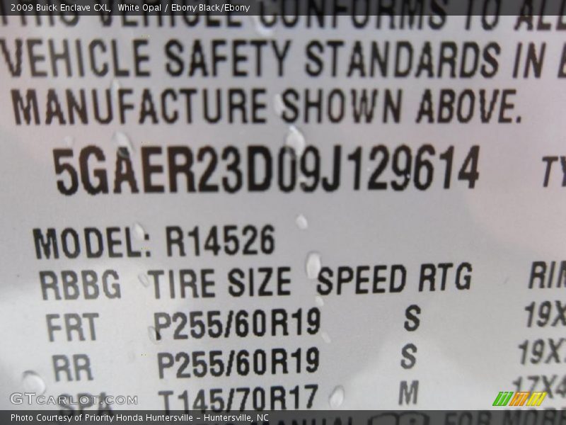 White Opal / Ebony Black/Ebony 2009 Buick Enclave CXL
