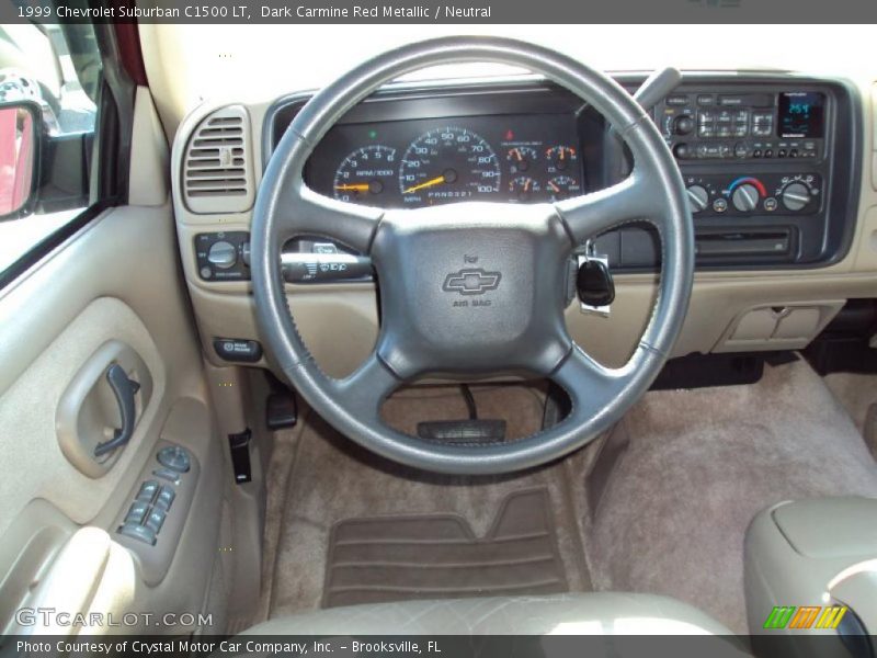 Dark Carmine Red Metallic / Neutral 1999 Chevrolet Suburban C1500 LT