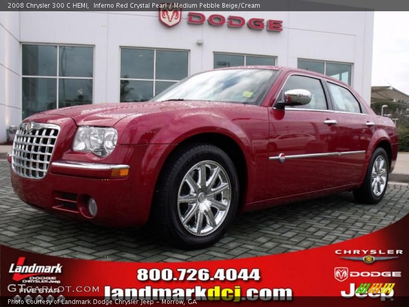 Inferno Red Crystal Pearl / Medium Pebble Beige/Cream 2008 Chrysler 300 C HEMI