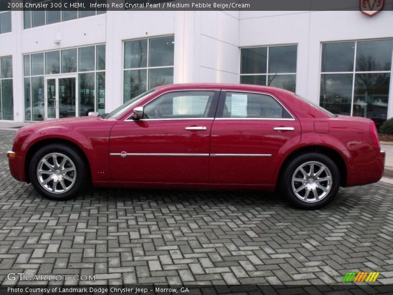 Inferno Red Crystal Pearl / Medium Pebble Beige/Cream 2008 Chrysler 300 C HEMI