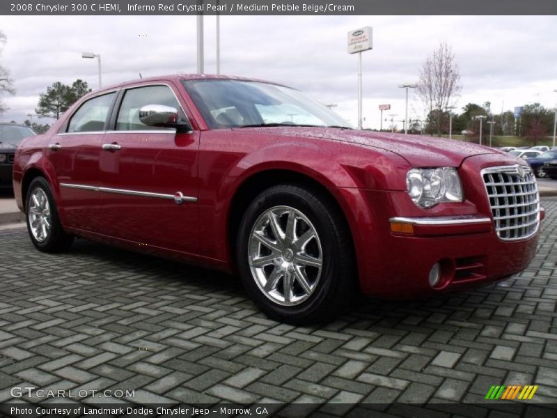 Inferno Red Crystal Pearl / Medium Pebble Beige/Cream 2008 Chrysler 300 C HEMI