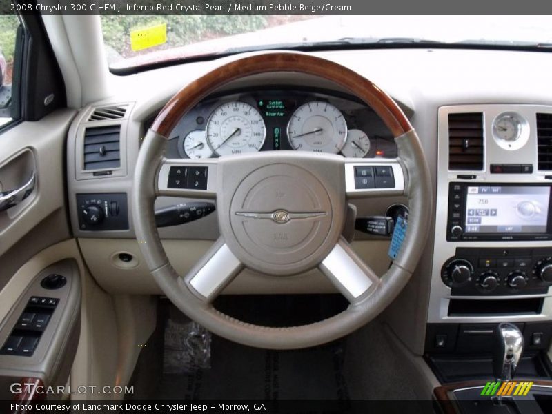 Inferno Red Crystal Pearl / Medium Pebble Beige/Cream 2008 Chrysler 300 C HEMI