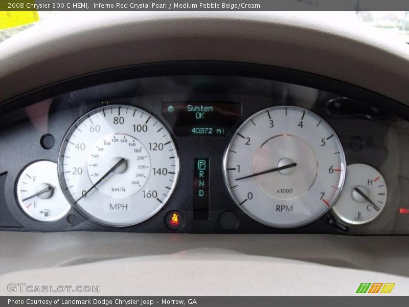 Inferno Red Crystal Pearl / Medium Pebble Beige/Cream 2008 Chrysler 300 C HEMI